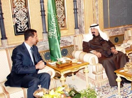 خادم الحرمين والرئيس السوري في ختام مباحثاتهما في الرياض أمس